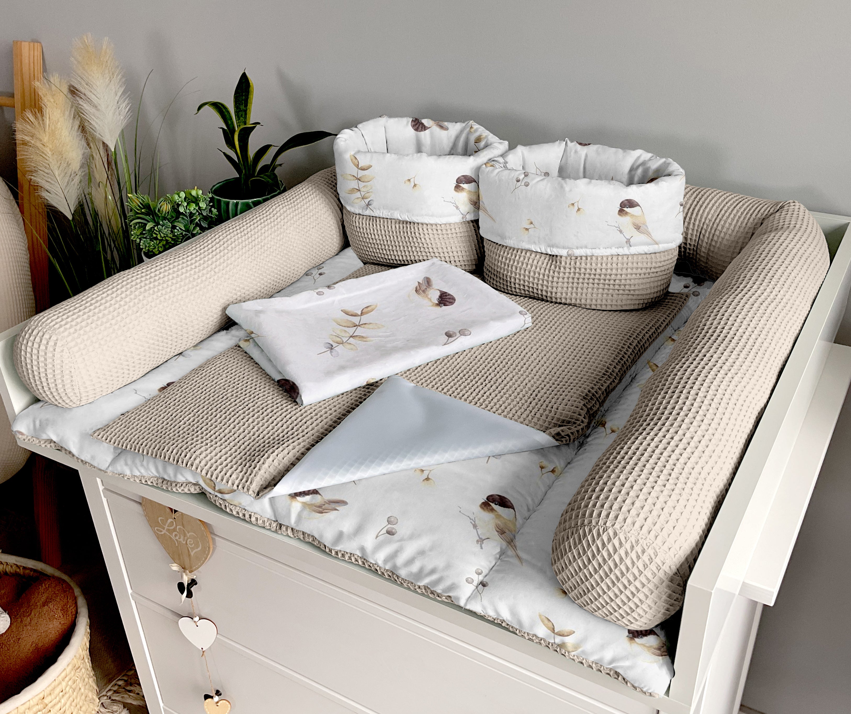 Changing mat | set of 6 elements | Birds and sand