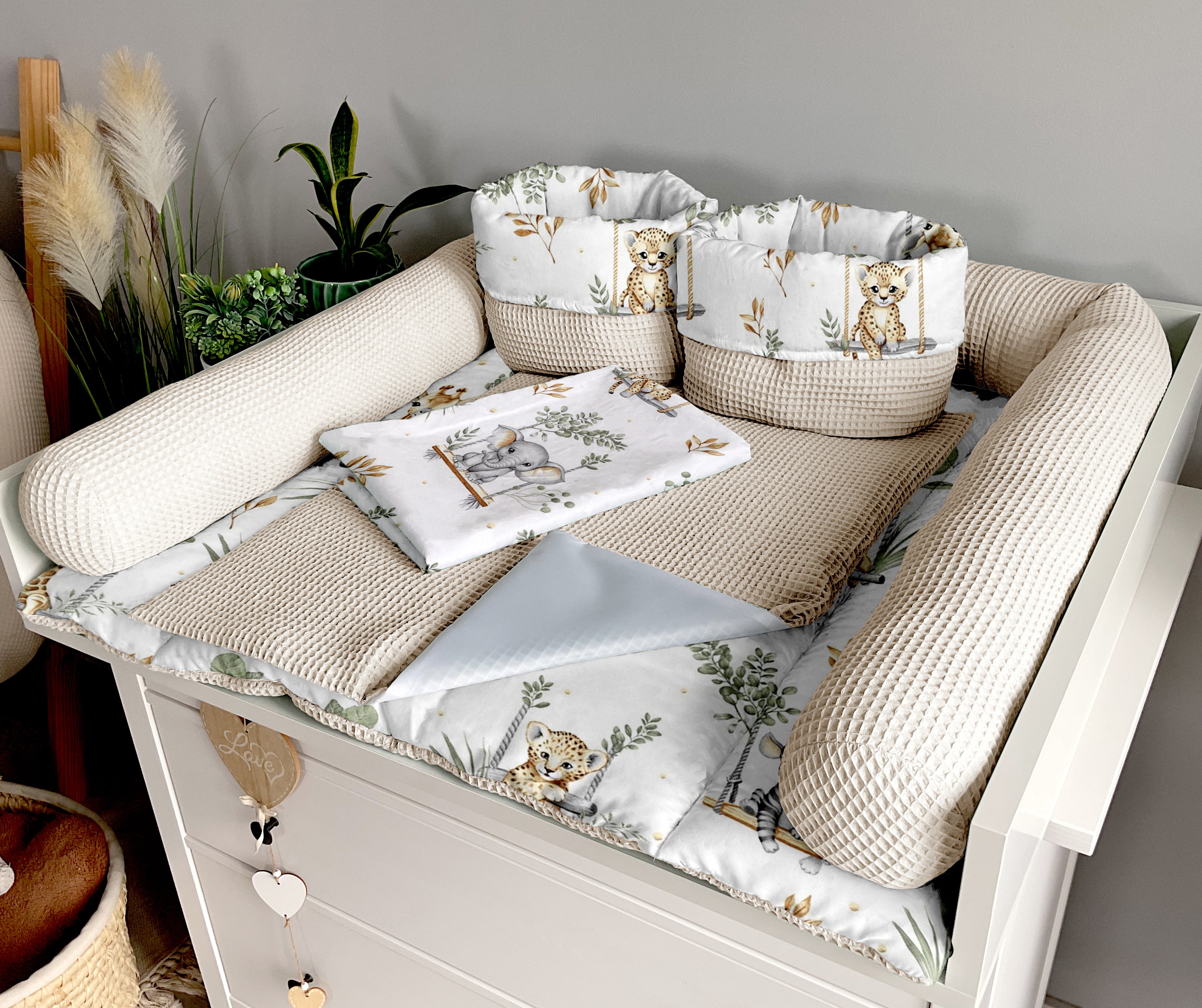 Changing mat | set of 6 elements | Swings and light beige