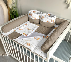Wickelauflage mit abnehmbaren Bezug und wasserdichter Matratze - Changing mat | set of 6 elements | Sleeping bears plus Brown-SleepeSheep- - SleepeSheep