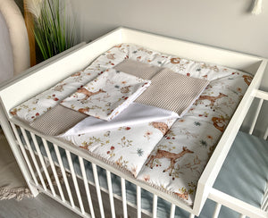 Wickelauflage mit abnehmbaren Bezug und wasserdichter Matratze - Changing mat | Forest friends (roll Reh)-SleepeSheep-Set 2-50cm W 70cm H- - SleepeSheep