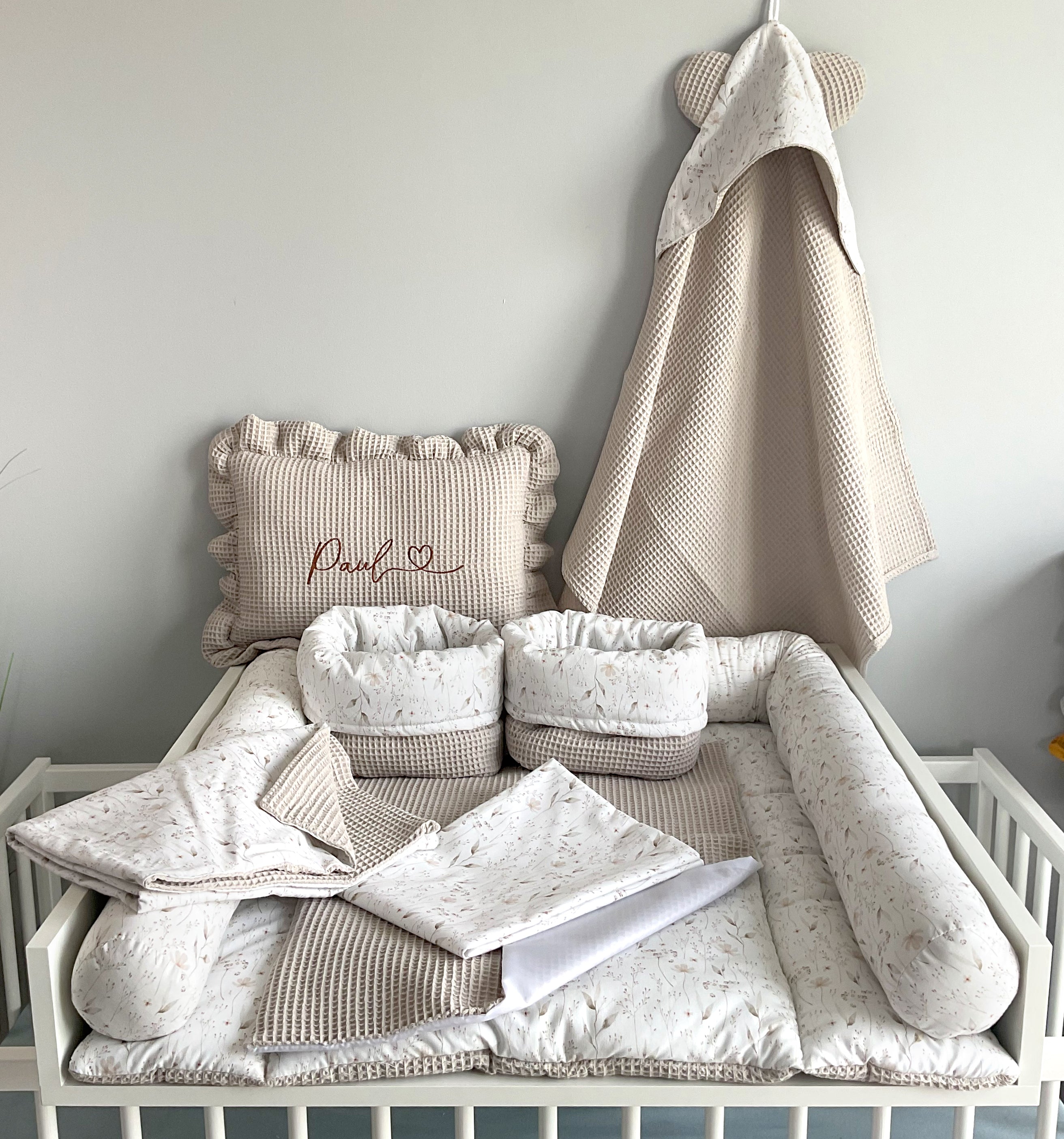 Wickelauflage mit abnehmbaren Bezug und wasserdichter Matratze - Changing mat | Grass (roll in pattern)-SleepeSheep-Set 7-50cm W 70cm H- - SleepeSheep