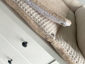 Wickelauflage mit abnehmbaren Bezug und wasserdichter Matratze - Changing mat with snaps | Beige Frotte-SleepeSheep- - SleepeSheep