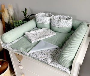 Wickelauflage mit abnehmbaren Bezug und wasserdichter Matratze - Changing mat | Mini Eukalyptus-SleepeSheep-Set 4-50cm W 70cm H- - SleepeSheep