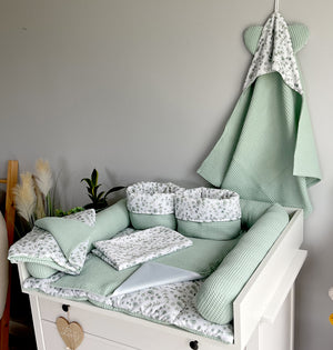 Wickelauflage mit abnehmbaren Bezug und wasserdichter Matratze - Changing mat | Mini Eukalyptus-SleepeSheep-Set 6-50cm W 70cm H- - SleepeSheep