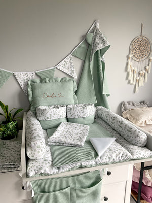 Wickelauflage mit abnehmbaren Bezug und wasserdichter Matratze - Changing mat | Mini Eukalyptus (Roll in pattern)-SleepeSheep- - SleepeSheep