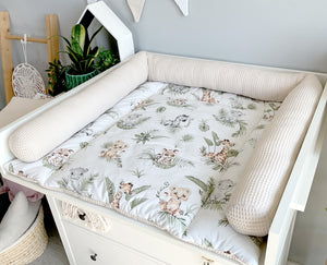 Wickelauflage mit abnehmbaren Bezug und wasserdichter Matratze - Changing mat | set of 6 elements | Safari-SleepeSheep- - SleepeSheep