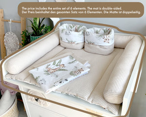 Wickelauflage mit abnehmbaren Bezug und wasserdichter Matratze - Changing mat | set of 6 elements | Safari-SleepeSheep- - SleepeSheep