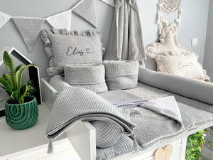 Wickelauflage mit abnehmbaren Bezug und wasserdichter Matratze - Changing mat with snaps | Grey Frotte-SleepeSheep- - SleepeSheep