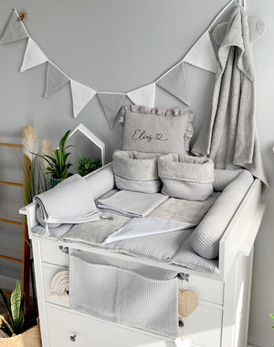 Wickelauflage mit abnehmbaren Bezug und wasserdichter Matratze - Changing mat with snaps | Grey Frotte-SleepeSheep-Set 9-50cm W 70cm H- - SleepeSheep
