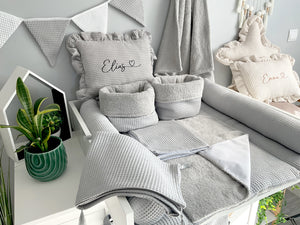 Wickelauflage mit abnehmbaren Bezug und wasserdichter Matratze - Changing mat with snaps | Grey Frotte-SleepeSheep- - SleepeSheep