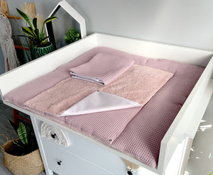 Wickelauflage mit abnehmbaren Bezug und wasserdichter Matratze - Changing mat with snaps | Dirty pink Frotte-SleepeSheep-Set 2-50cm W 70cm H- - SleepeSheep