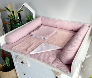 Wickelauflage mit abnehmbaren Bezug und wasserdichter Matratze - Changing mat with snaps | Dirty pink Frotte-SleepeSheep-Set 3-50cm W 70cm H- - SleepeSheep