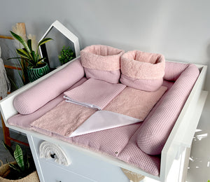 Wickelauflage mit abnehmbaren Bezug und wasserdichter Matratze - Changing mat with snaps | Dirty pink Frotte-SleepeSheep-Set 4-50cm W 70cm H- - SleepeSheep