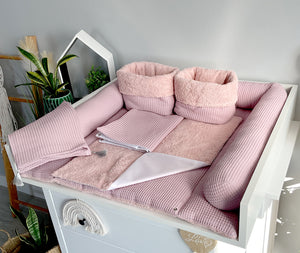 Wickelauflage mit abnehmbaren Bezug und wasserdichter Matratze - Changing mat with snaps | Dirty pink Frotte-SleepeSheep-Set 5-50cm W 70cm H- - SleepeSheep
