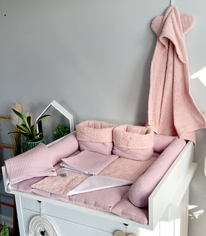 Wickelauflage mit abnehmbaren Bezug und wasserdichter Matratze - Changing mat with snaps | Dirty pink Frotte-SleepeSheep-Set 6-50cm W 70cm H- - SleepeSheep
