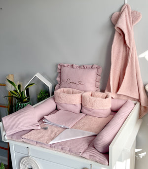 Wickelauflage mit abnehmbaren Bezug und wasserdichter Matratze - Changing mat with snaps | Dirty pink Frotte-SleepeSheep-Set 7-50cm W 70cm H- - SleepeSheep