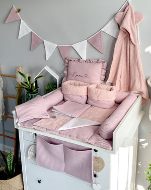 Wickelauflage mit abnehmbaren Bezug und wasserdichter Matratze - Changing mat with snaps | Dirty pink Frotte-SleepeSheep-Set 9-50cm W 70cm H- - SleepeSheep