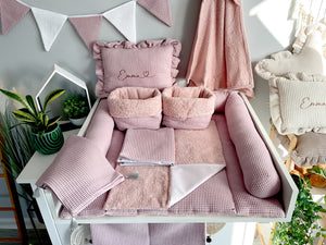 Wickelauflage mit abnehmbaren Bezug und wasserdichter Matratze - Changing mat with snaps | Dirty pink Frotte-SleepeSheep- - SleepeSheep