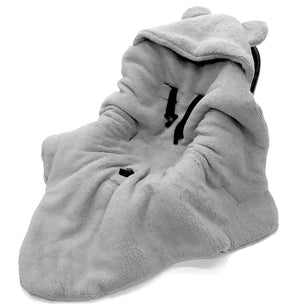 Winter blanket, swaddle for car seat carriers 3 and 5 point belt system | Grey - SleepeSheep