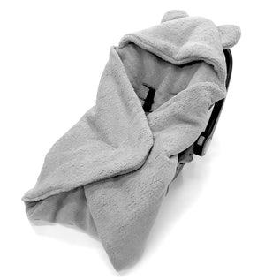 Winter blanket, swaddle for car seat carriers 3 and 5 point belt system | Grey - SleepeSheep