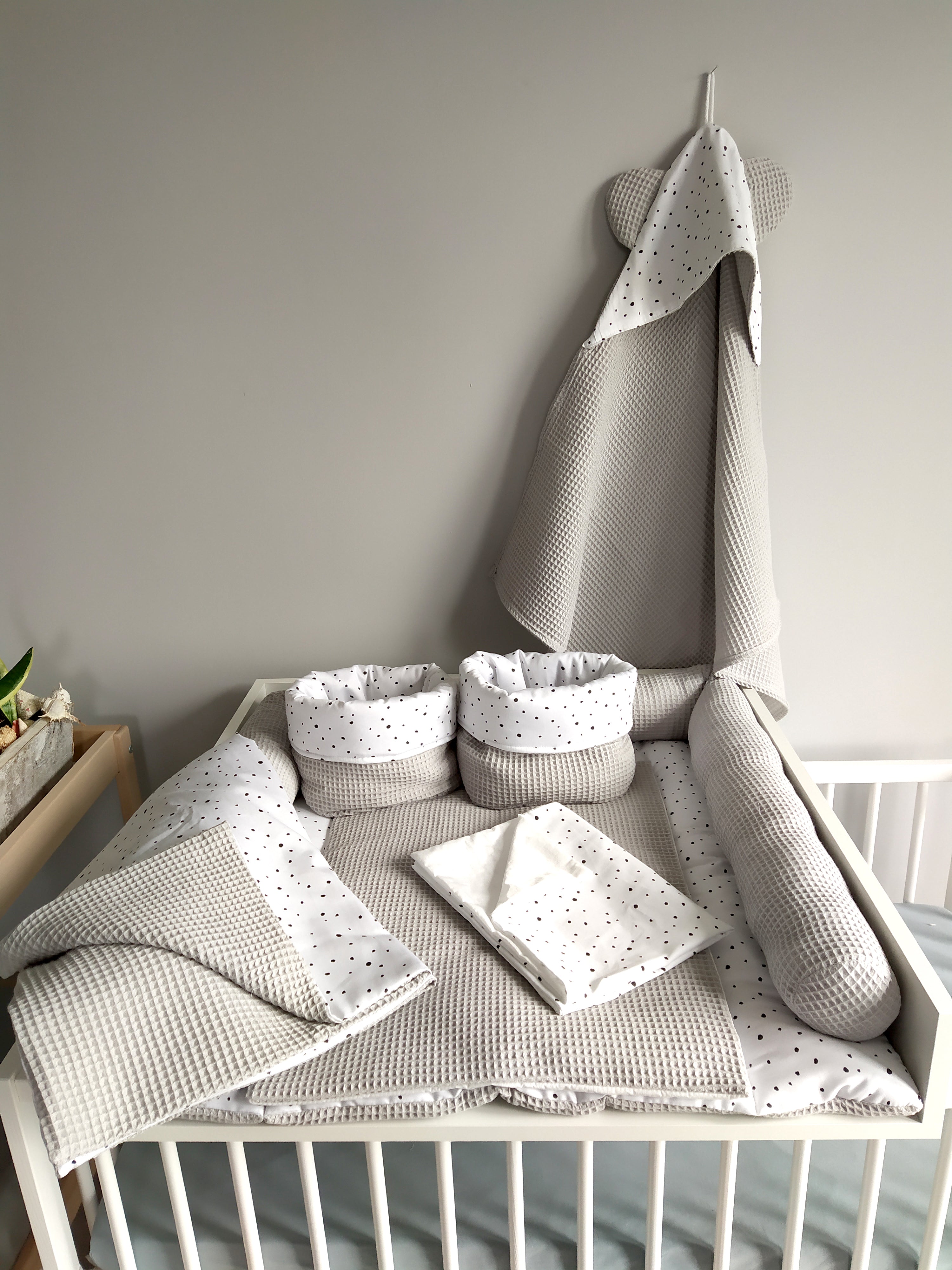 Wickelauflage mit abnehmbaren Bezug und wasserdichter Matratze - Changing mat | Confetti and gray-SleepeSheep-Set 6-50cm W 70cm H- - SleepeSheep