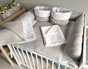 Wickelauflage mit abnehmbaren Bezug und wasserdichter Matratze - Changing mat | Confetti and gray-SleepeSheep-Set 5-50cm W 70cm H- - SleepeSheep