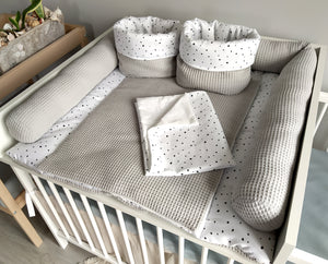 Wickelauflage mit abnehmbaren Bezug und wasserdichter Matratze - Changing mat | Confetti and gray-SleepeSheep-Set 4-50cm W 70cm H- - SleepeSheep