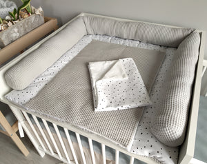 Wickelauflage mit abnehmbaren Bezug und wasserdichter Matratze - Changing mat | Confetti and gray-SleepeSheep-Set 3-50cm W 70cm H- - SleepeSheep