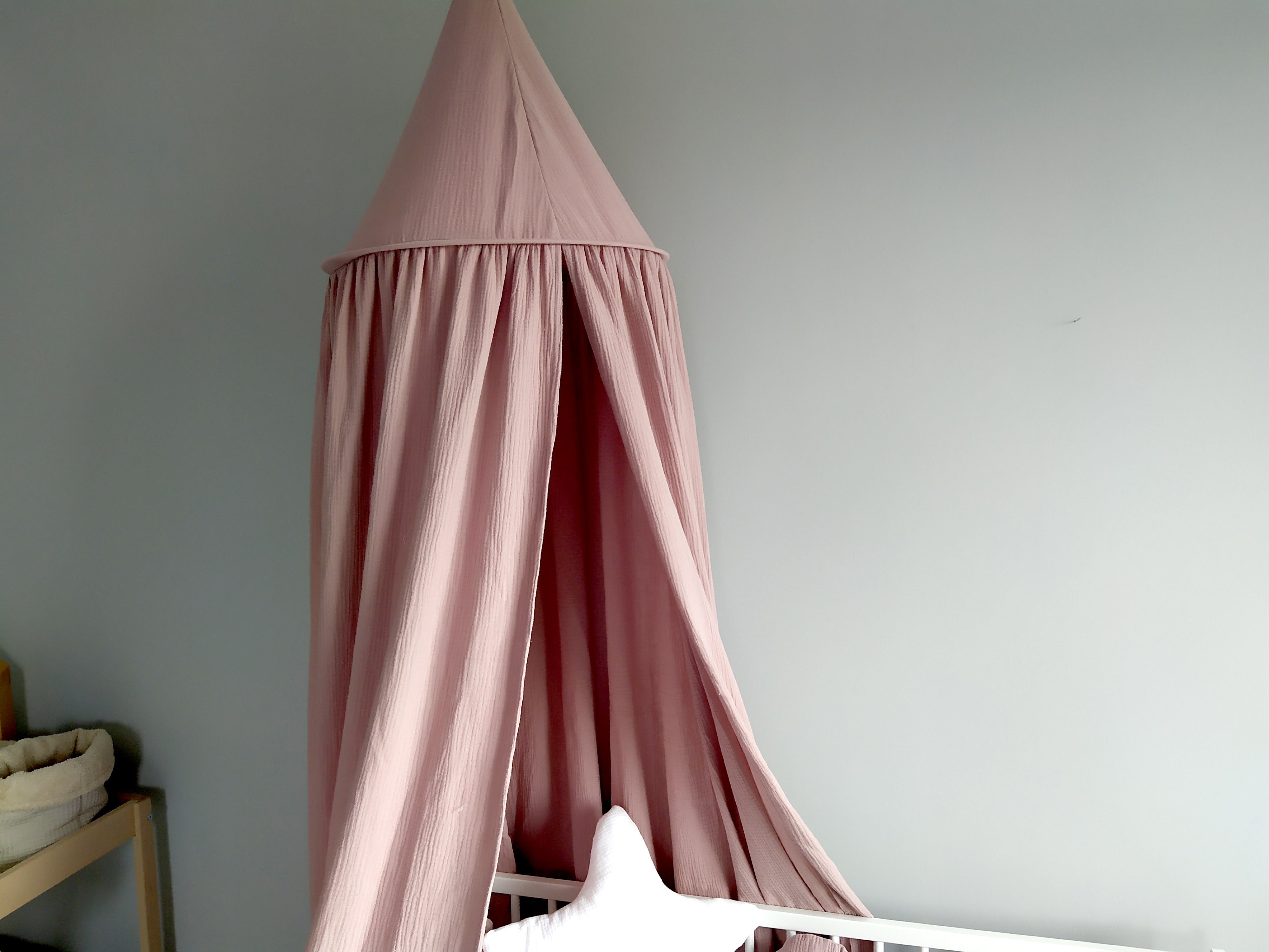 Schmutziges Rosa Musselin Baldachin – SleepeSheep