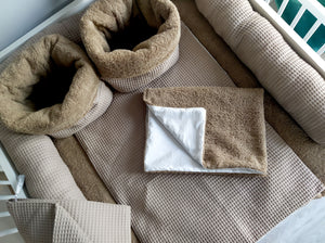 Wickelauflage mit abnehmbaren Bezug und wasserdichter Matratze - Changing mat | Dark beige Frotte-SleepeSheep- - SleepeSheep