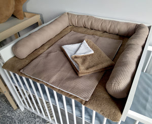 Wickelauflage mit abnehmbaren Bezug und wasserdichter Matratze - Changing mat | Dark beige Frotte-SleepeSheep-Set 3-50cm W 70cm H- - SleepeSheep