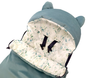 3-in-1 winter swaddle for car seat | Eukalyptus - SleepeSheep