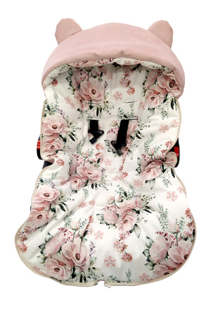 3-in-1 winter swaddle for car seat | Flowers - SleepeSheep