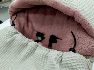 3-in-1 swaddle for car seat, baby carrier, gondola, winter | Sand+DIrty pink - SleepeSheep