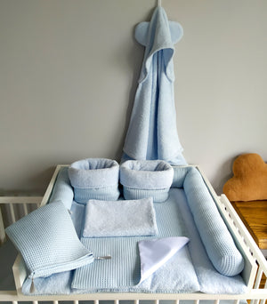 Wickelauflage mit abnehmbaren Bezug und wasserdichter Matratze - Changing mat | Blue Frotte-SleepeSheep- - SleepeSheep