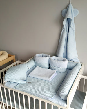 Wickelauflage mit abnehmbaren Bezug und wasserdichter Matratze - Changing mat | Blue Frotte-SleepeSheep-Set 6-50cm W 70cm H- - SleepeSheep