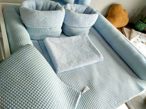 Wickelauflage mit abnehmbaren Bezug und wasserdichter Matratze - Changing mat | Blue Frotte-SleepeSheep- - SleepeSheep