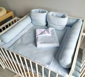 Wickelauflage mit abnehmbaren Bezug und wasserdichter Matratze - Changing mat | Blue Frotte-SleepeSheep-Set 4-50cm W 70cm H- - SleepeSheep