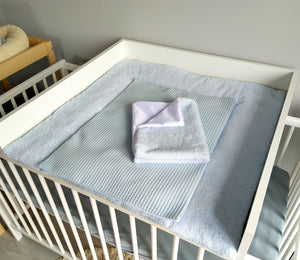 Wickelauflage mit abnehmbaren Bezug und wasserdichter Matratze - Changing mat | Blue Frotte-SleepeSheep-Set 2-50cm W 70cm H- - SleepeSheep