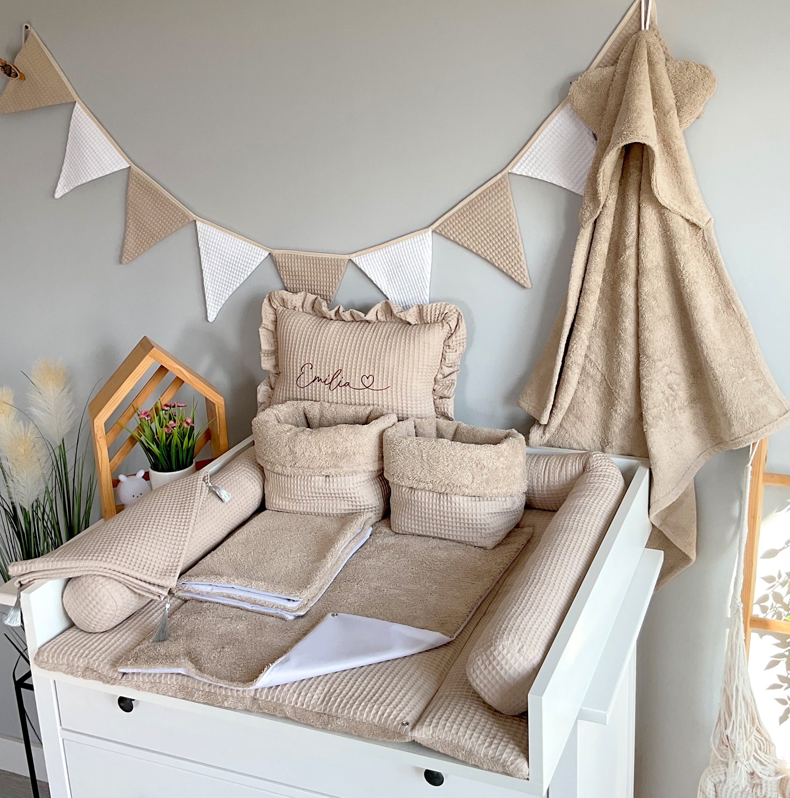 Changing mat with snaps | Old Beige Frotte