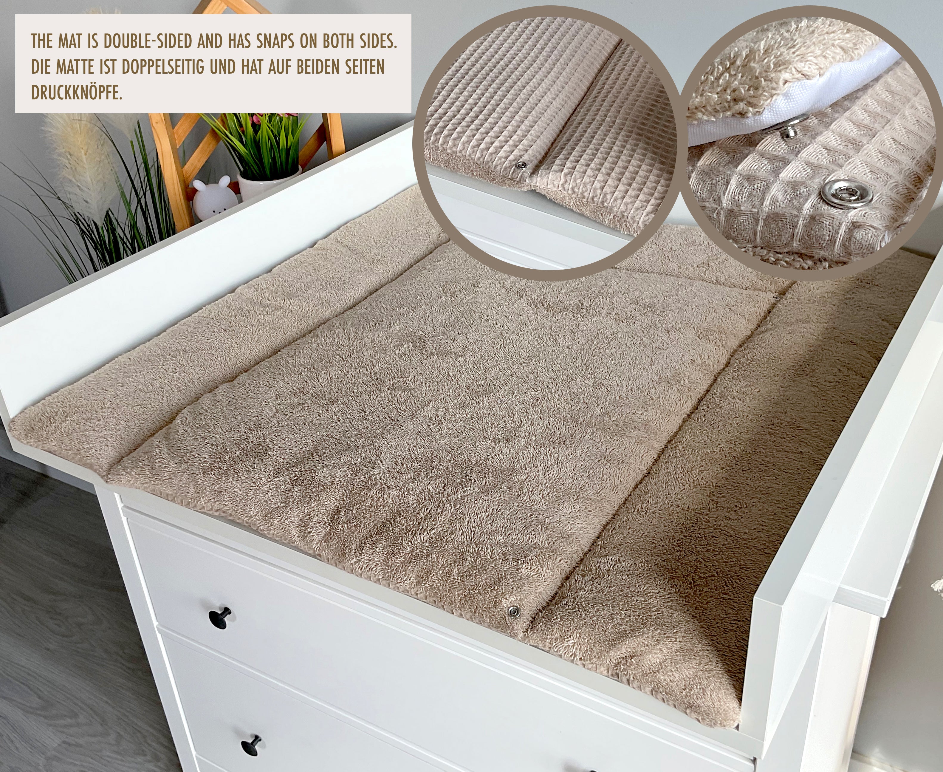 Changing mat with snaps | Old Beige Frotte