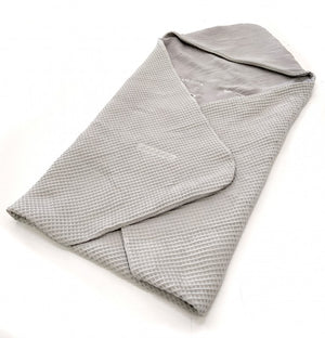 Summer baby car seat blanket | Waffle & muslin | Grey - SleepeSheep