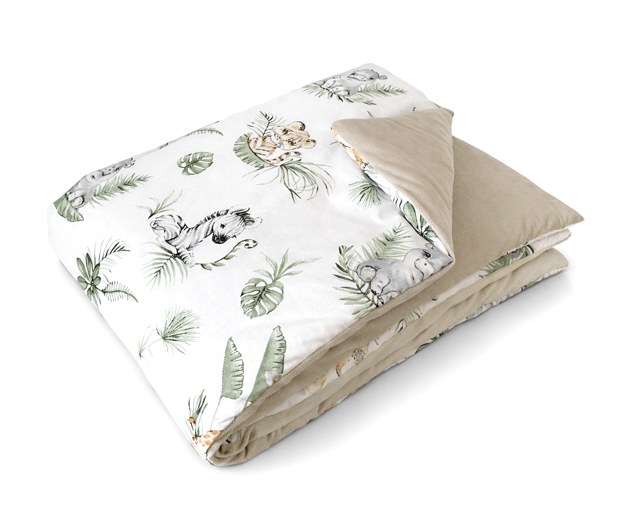 Quilt 55x75cm Crib & Stroller | Safari and sand beige velvet