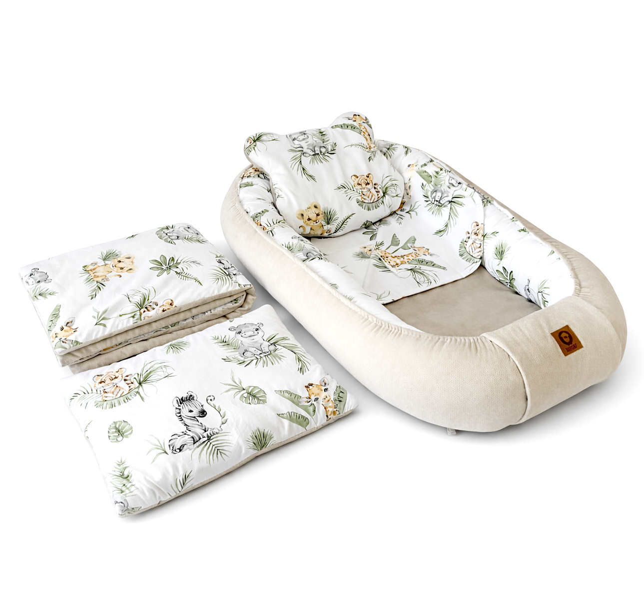 Babynest 5 piece set | Safari and sand beige velvet