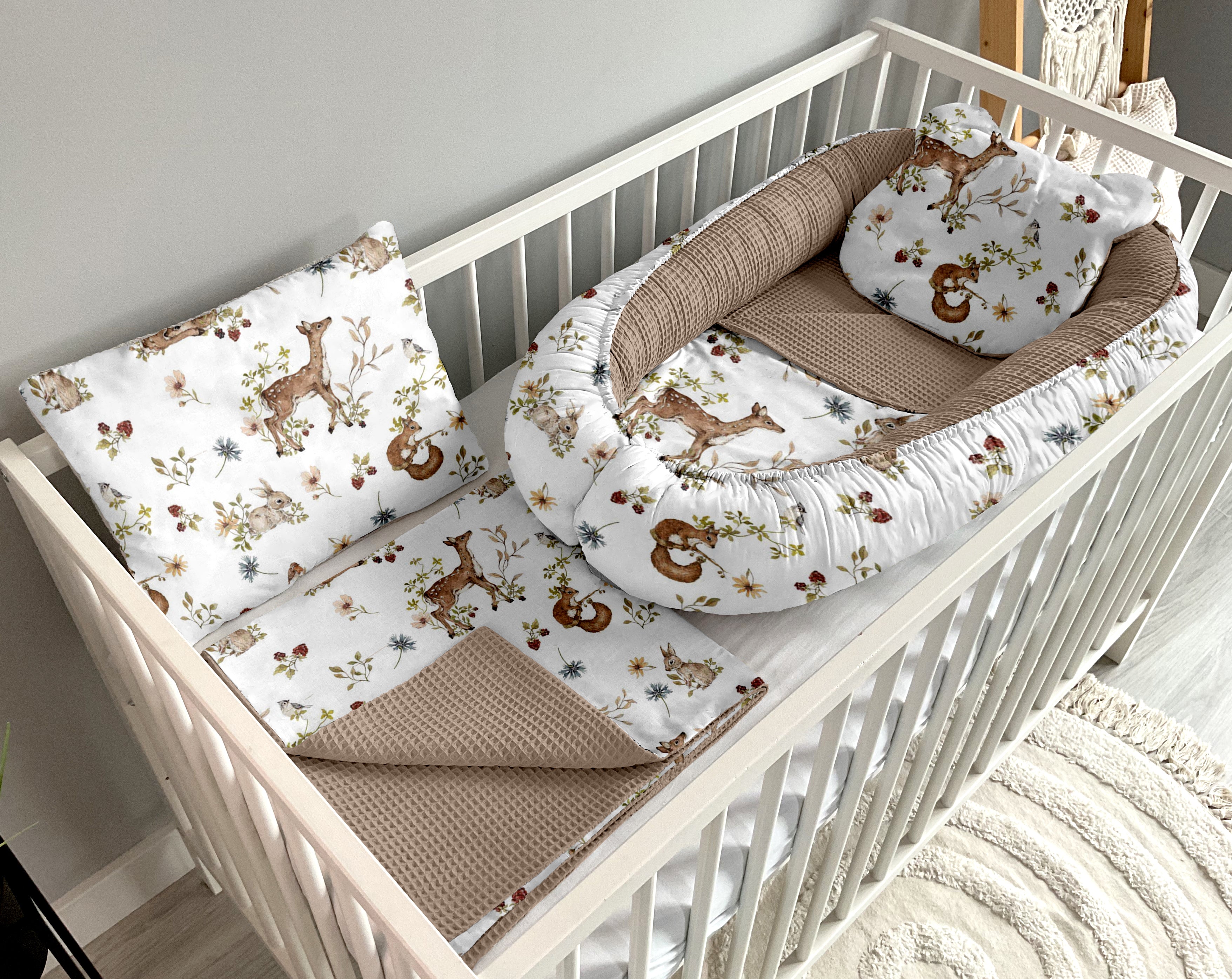 Babynest 5 piece set | Polish forest and brown [PREMIUM]