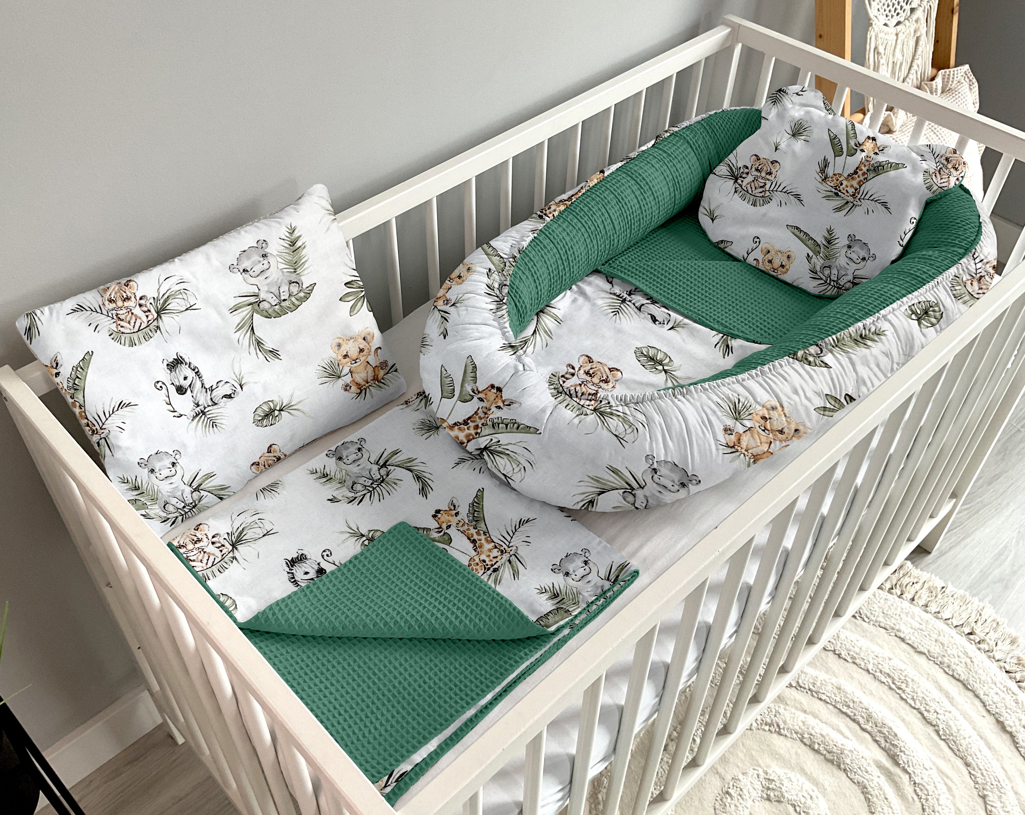 Babynestchen 5-teiliges Set | Safari und Flaschenfarbe