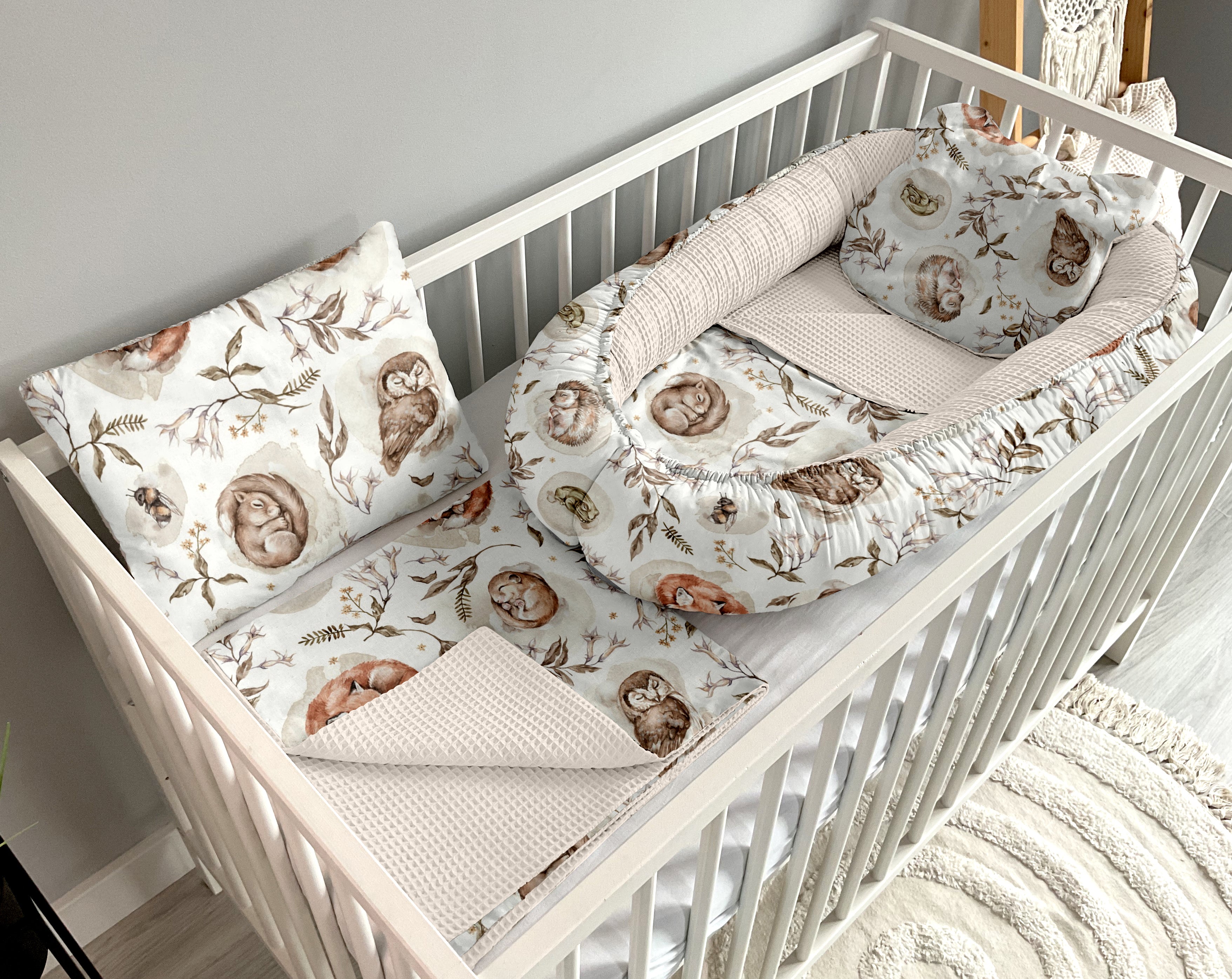 Babynestchen 5-teiliges Set | Verschlafen und hellbeige [PREMIUM]