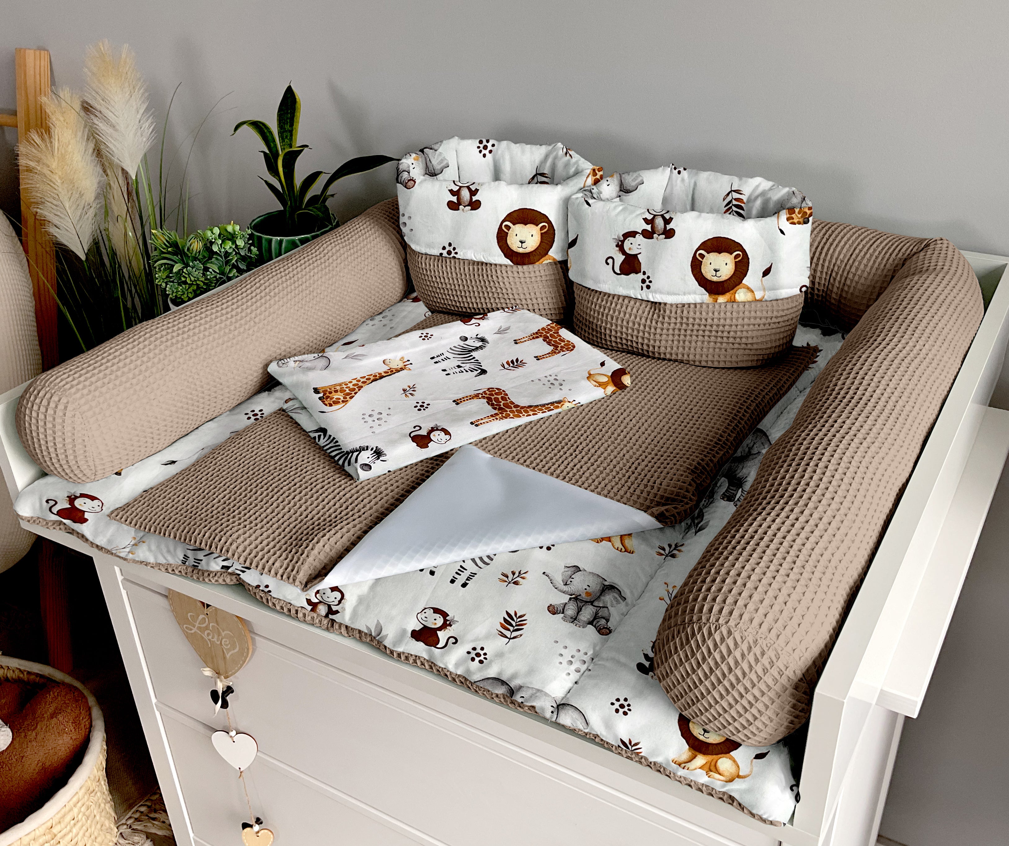 Changing mat | set of 6 elements | ZOO and brown