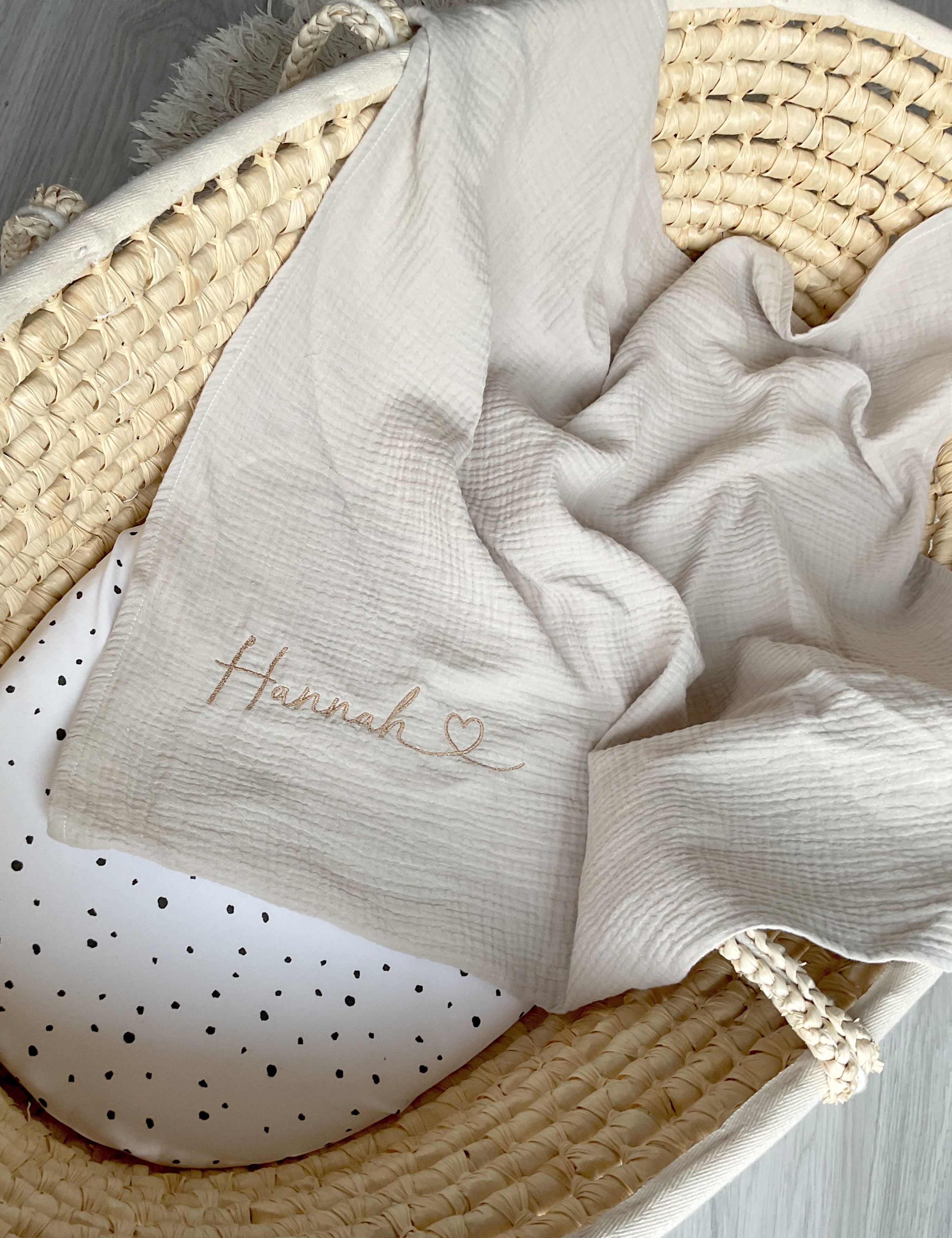 Muslin baby blanket with name | organic cotton | Summer blanket | Birthday gift | Baby storage gift - SleepeSheep