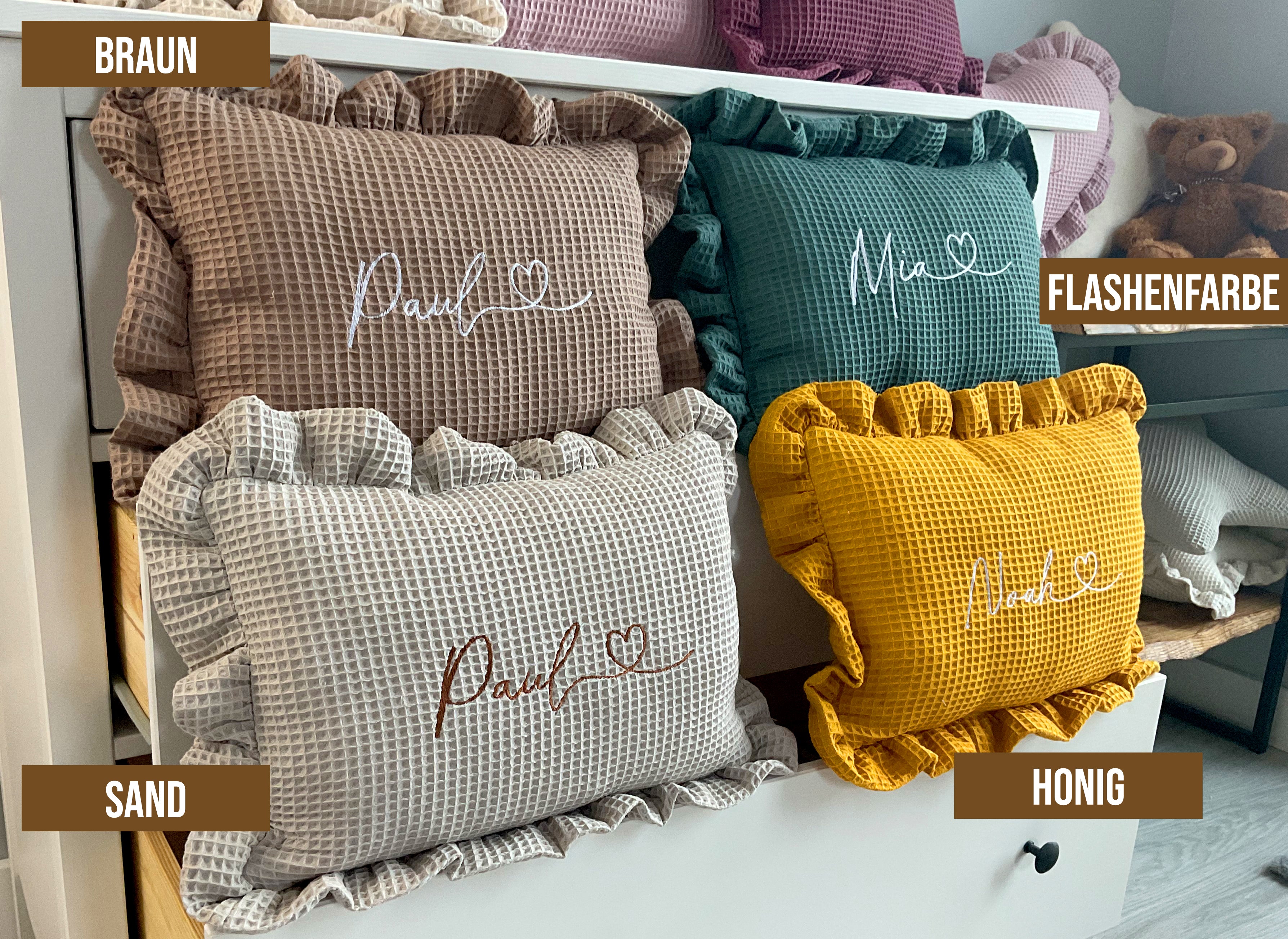 Pillow with a name for a child | Birthday gift | Babyshower gift | Grey - SleepeSheep